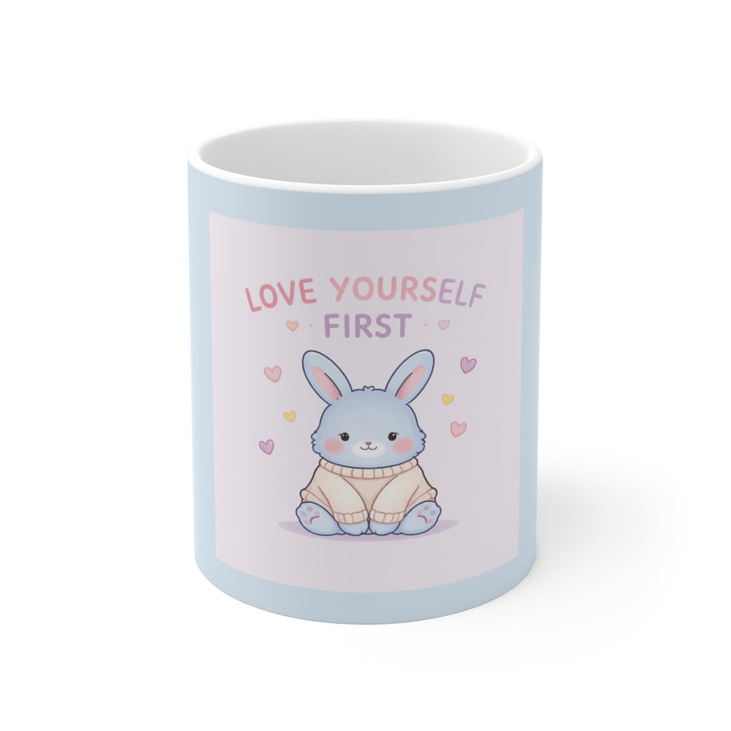 "LOVE YOURSELF FIRST" Black Cat Mug | College Girl Gift | Fashion | KayKay Classics