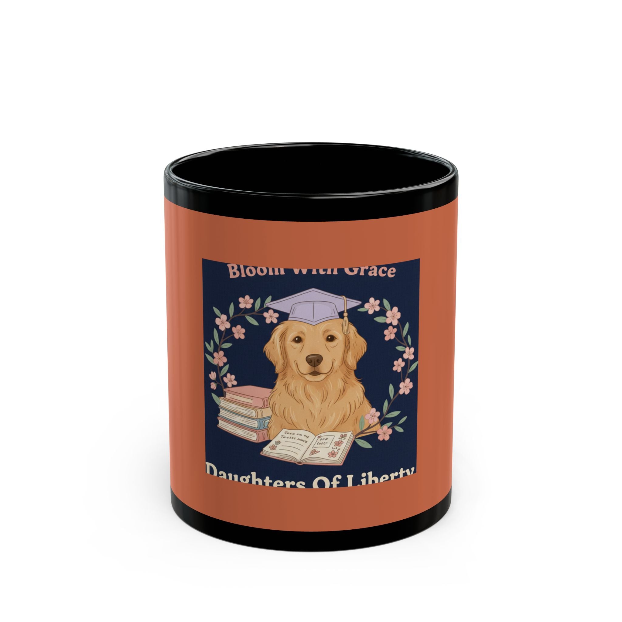 Golden Retriever Black Mug 11oz – Bloom With Grace