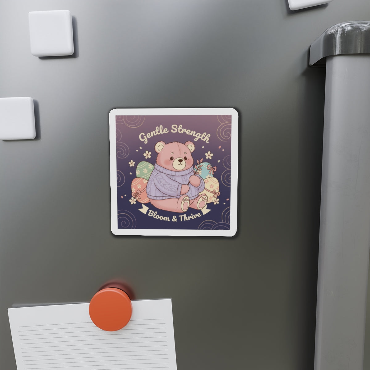 Bear Die-Cut Magnet – Gentle Strength Bloom Thrive
