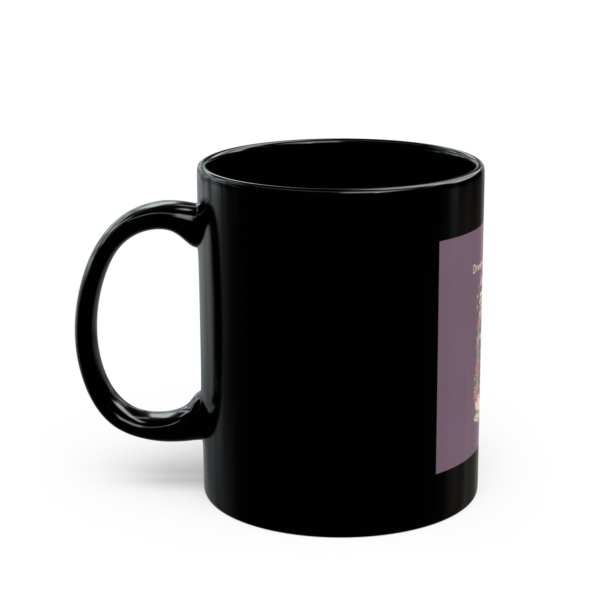 Dream Big, Study Hard Giraffe, bunnies Black Mug 11oz