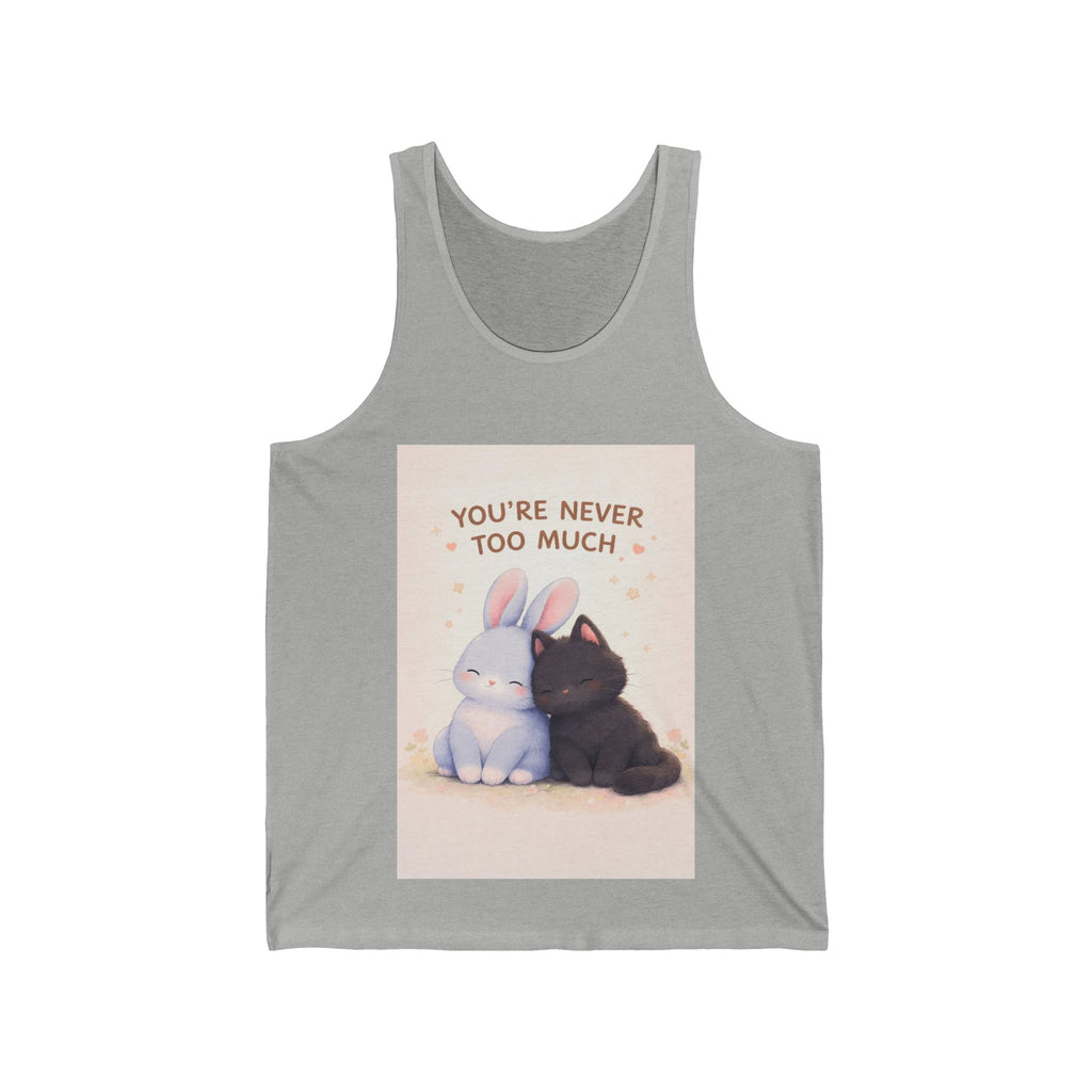 "YOU'RE NEVER TOO MUCH" Black Cat Tank Top | College Girl Gift | Fashion | KayKay Classics