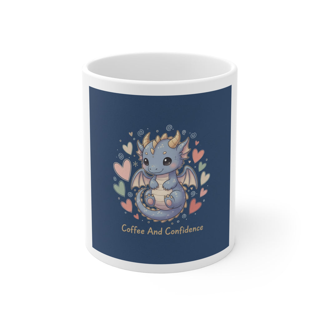 Coffee And Confidence Dragon Mug 11oz