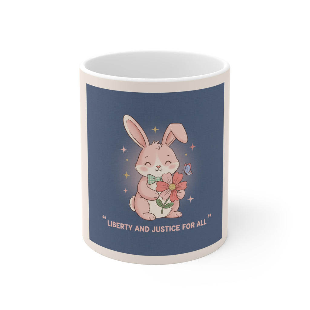Rabbit Mug 11oz – Liberty and Justice for All