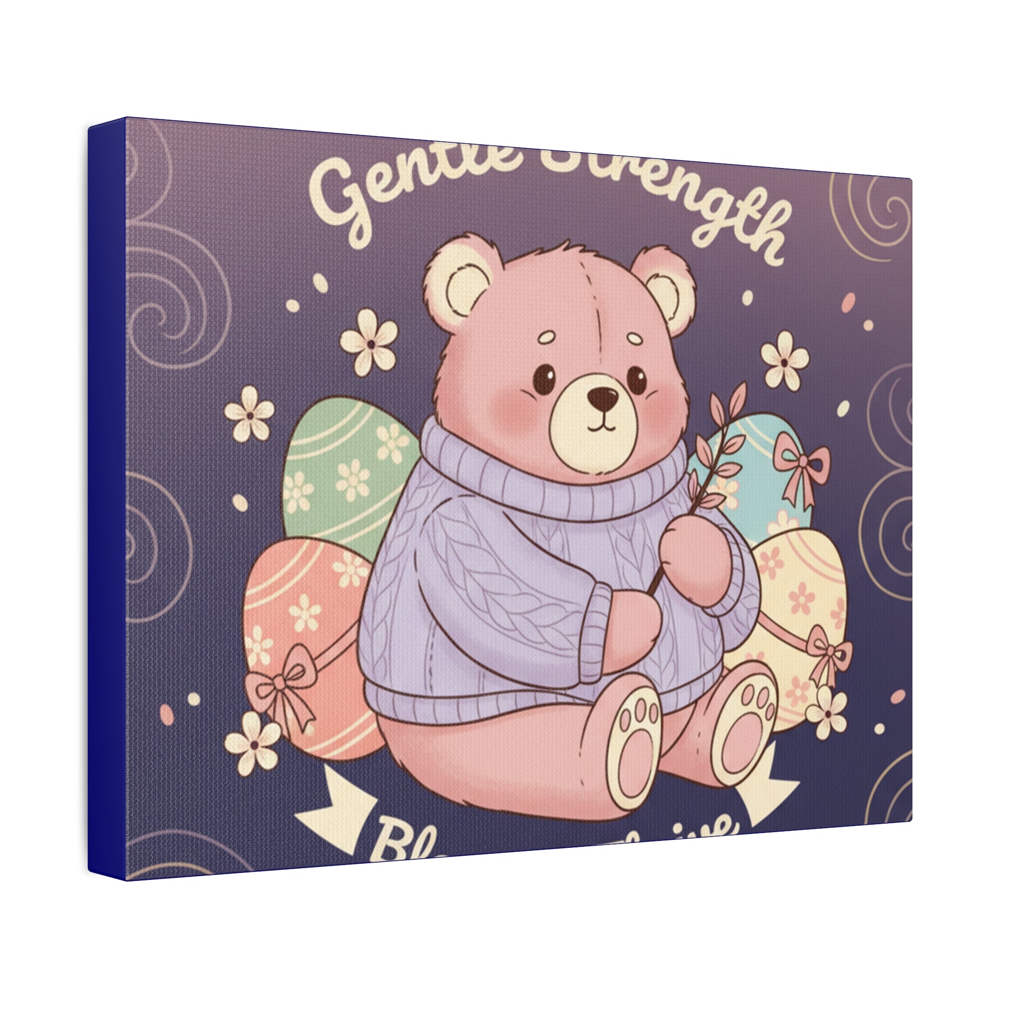 Bear Canvas Print – Gentle Strength Bloom Thrive