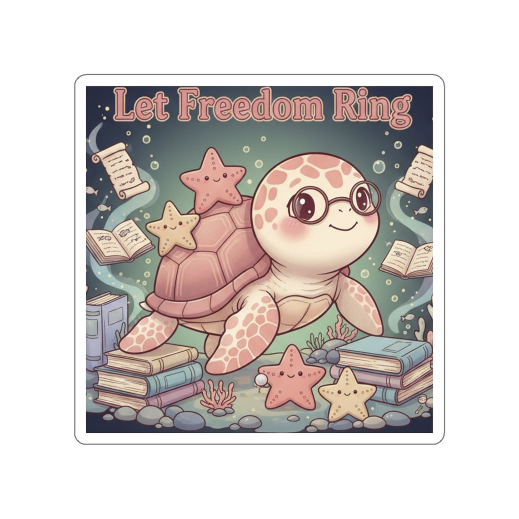 Turtle Die-Cut Sticker – Let Freedom Ring