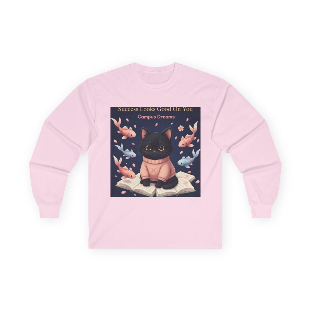 Black Cat Long Sleeve Tee – Success Looks Good on You Campus Dreams