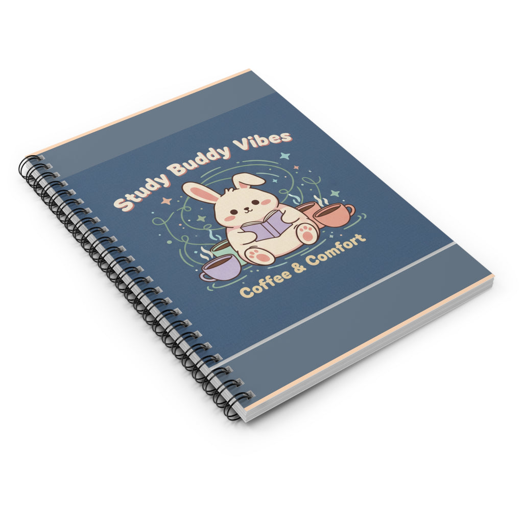 Bunny Spiral Notebook – Study Buddy Vibes Coffee Comfort