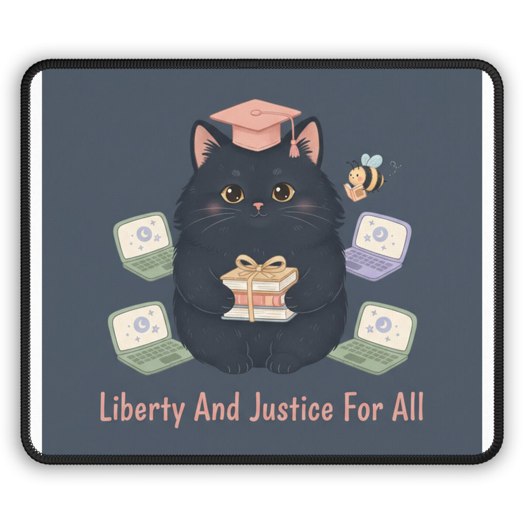 Black Cat Mouse Pad – Liberty and Justice for All