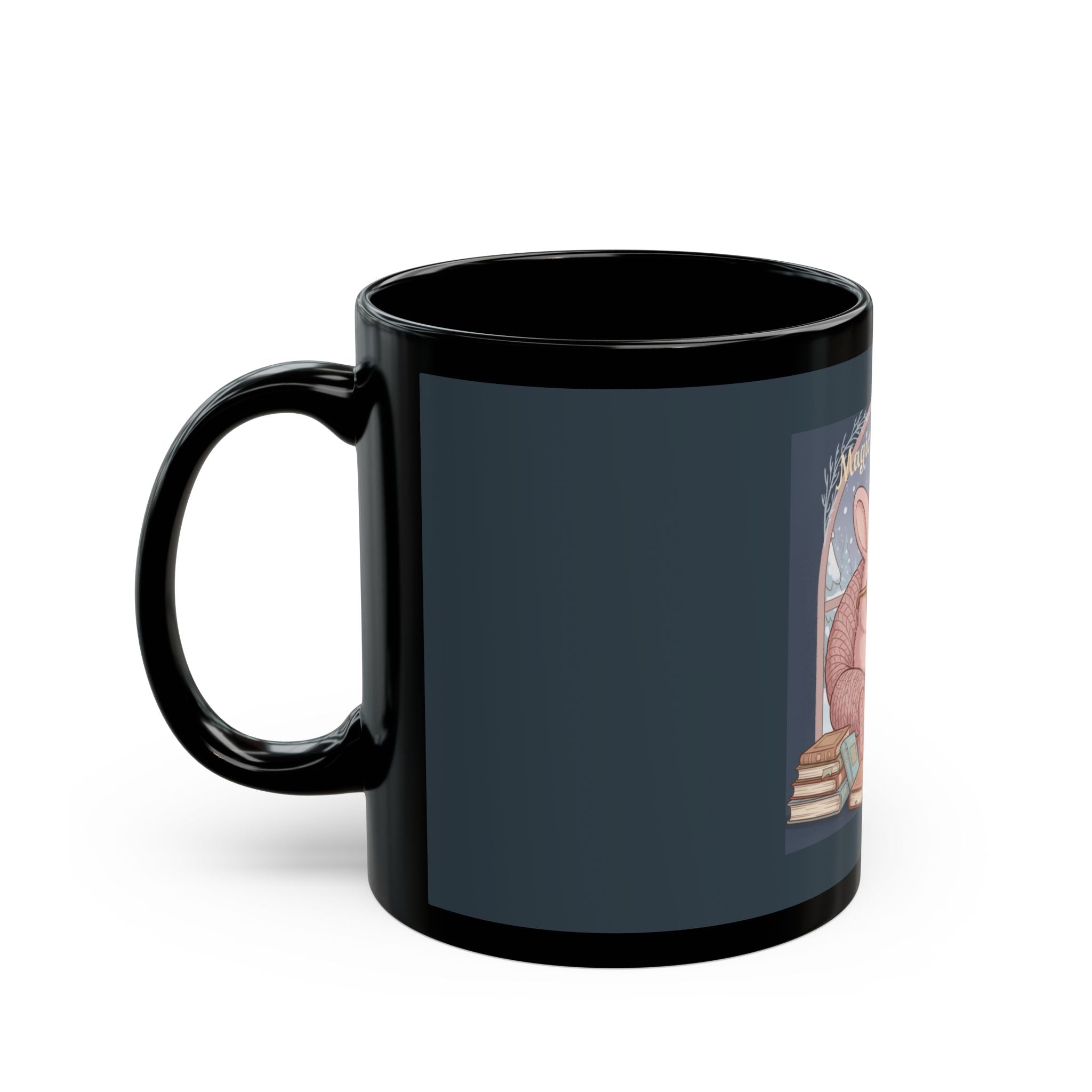 Bunny Black Mug 11oz – Magic Takes Time