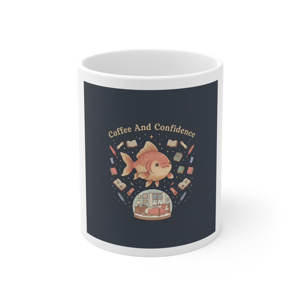 Coffee And Confidence Goldfish Mug 11oz