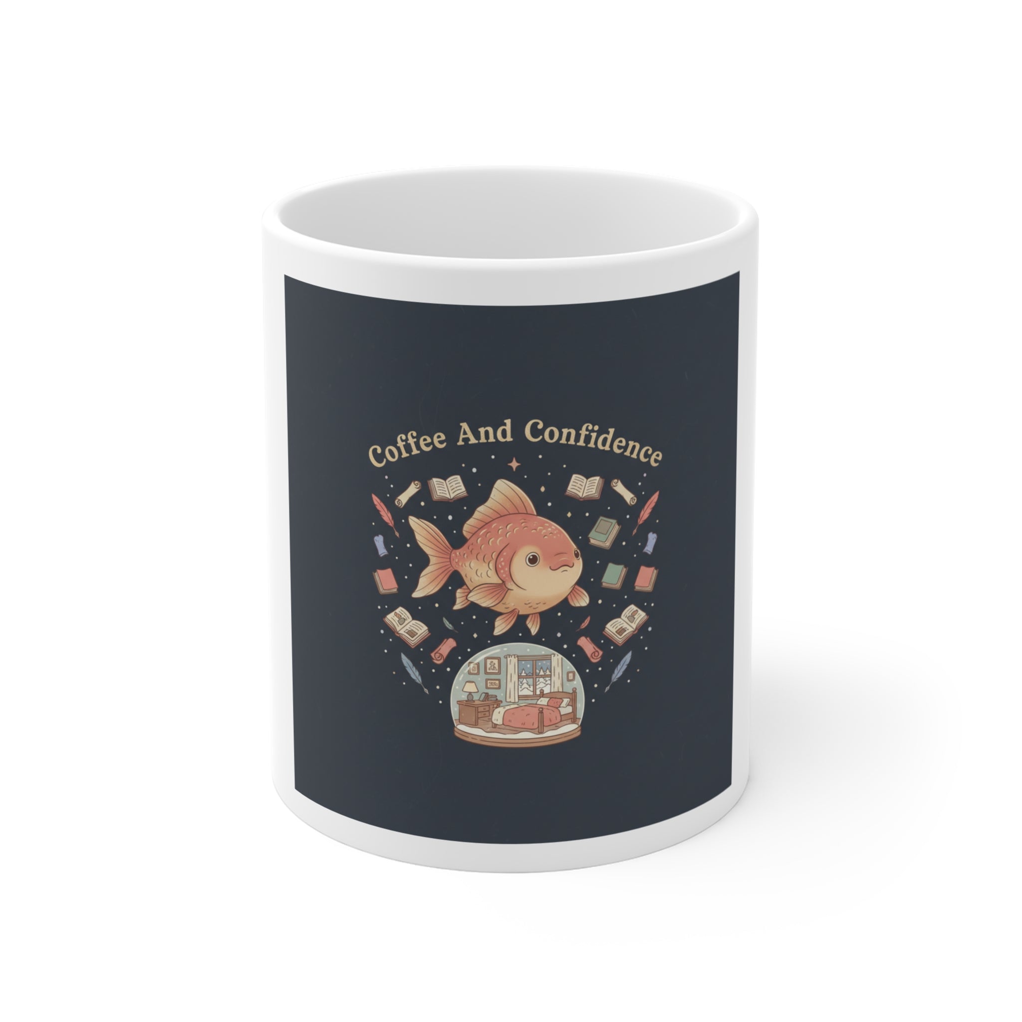 Coffee And Confidence Goldfish Mug 11oz