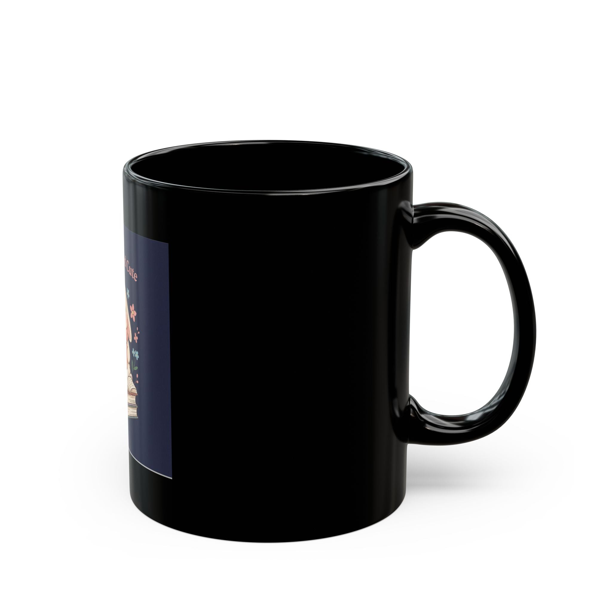 Bunny Black Mug 11oz – Educated and Cute