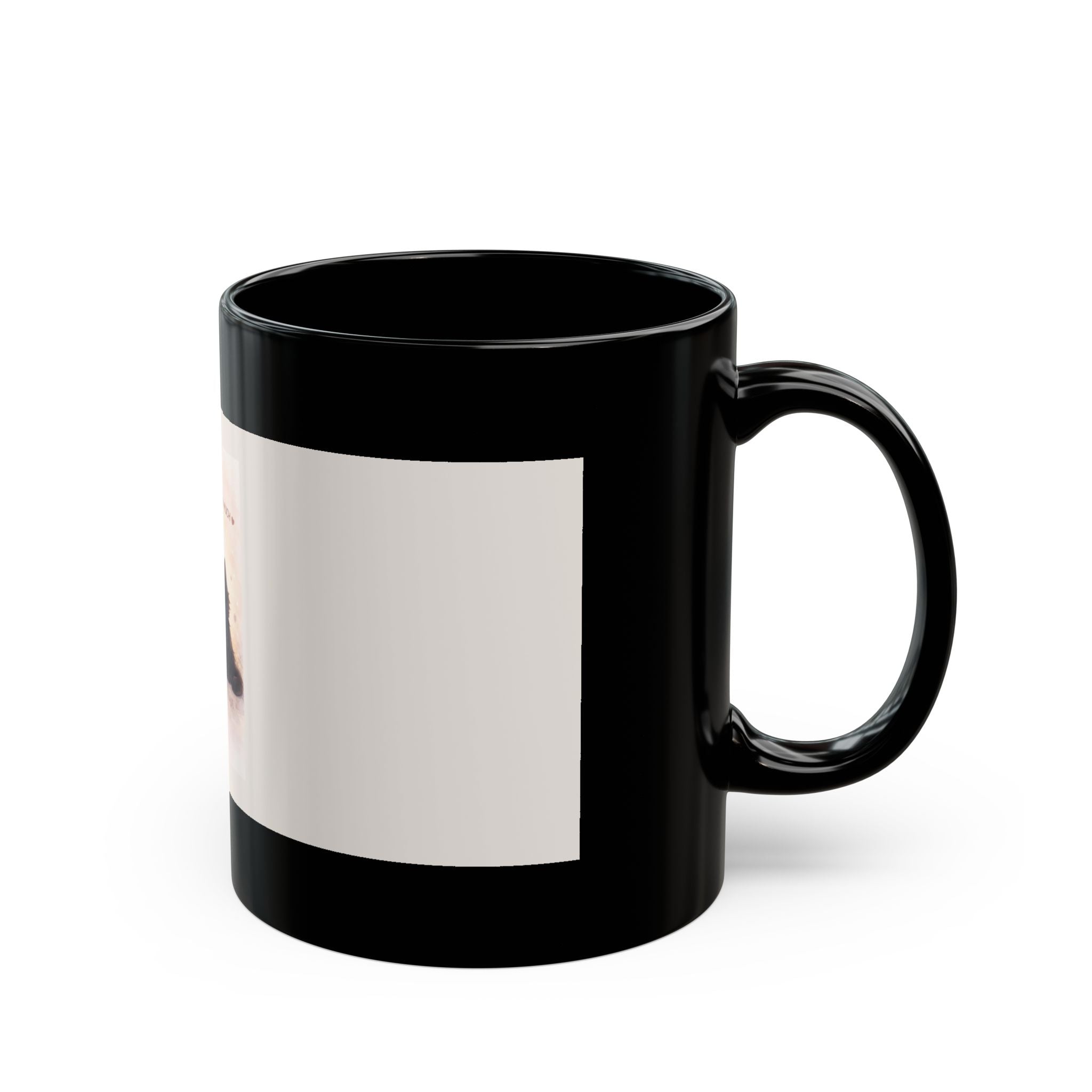 "YOU'RE NEVER TOO MUCH" Black Cat Black Mug | College Girl Gift | Fashion | KayKay Classics