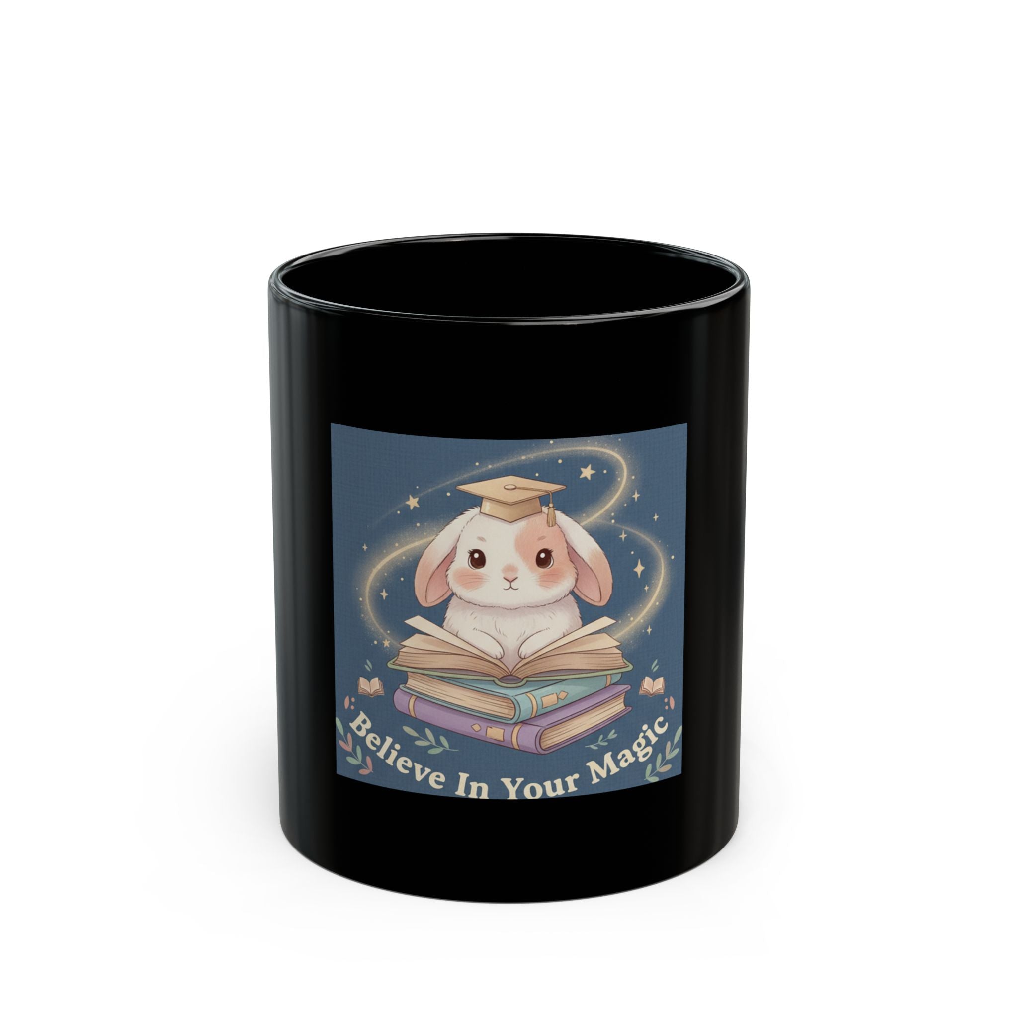 Bunny Black Mug 11oz – Believe in Your Magic