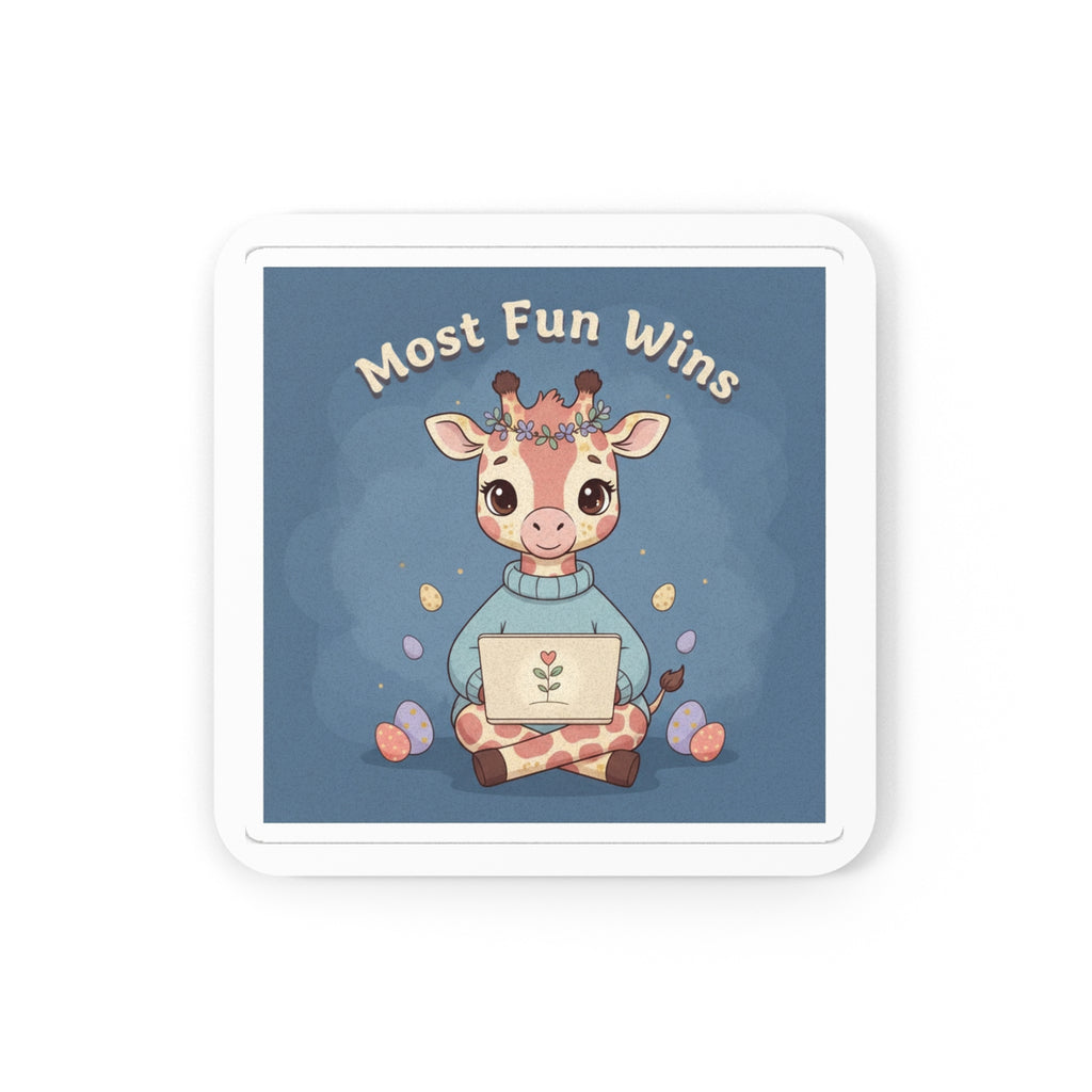 Giraffe Cork Coaster – Most Fun Wins