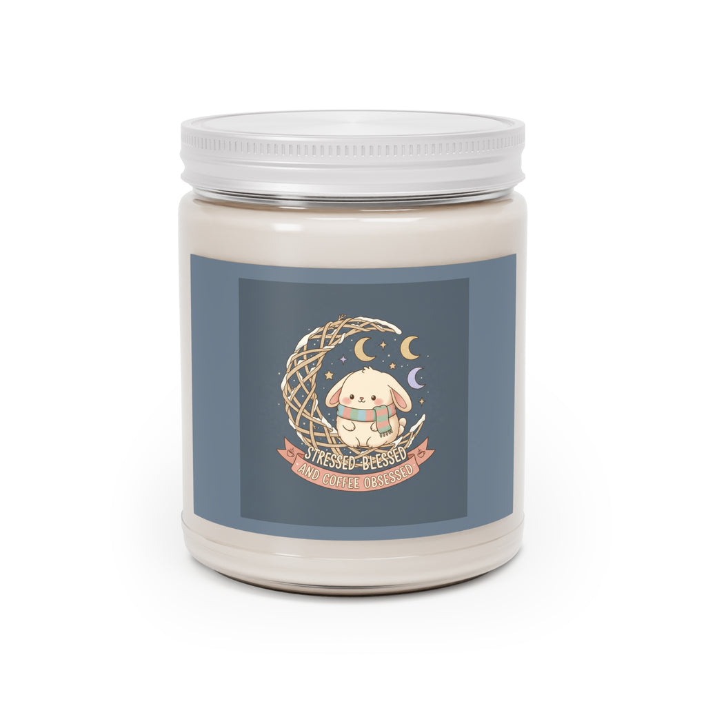 Stressed Blessed and Coffee Obsessed Scented Candle