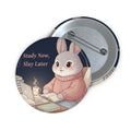 Rabbit Pin Button – Study Now, Slay Later