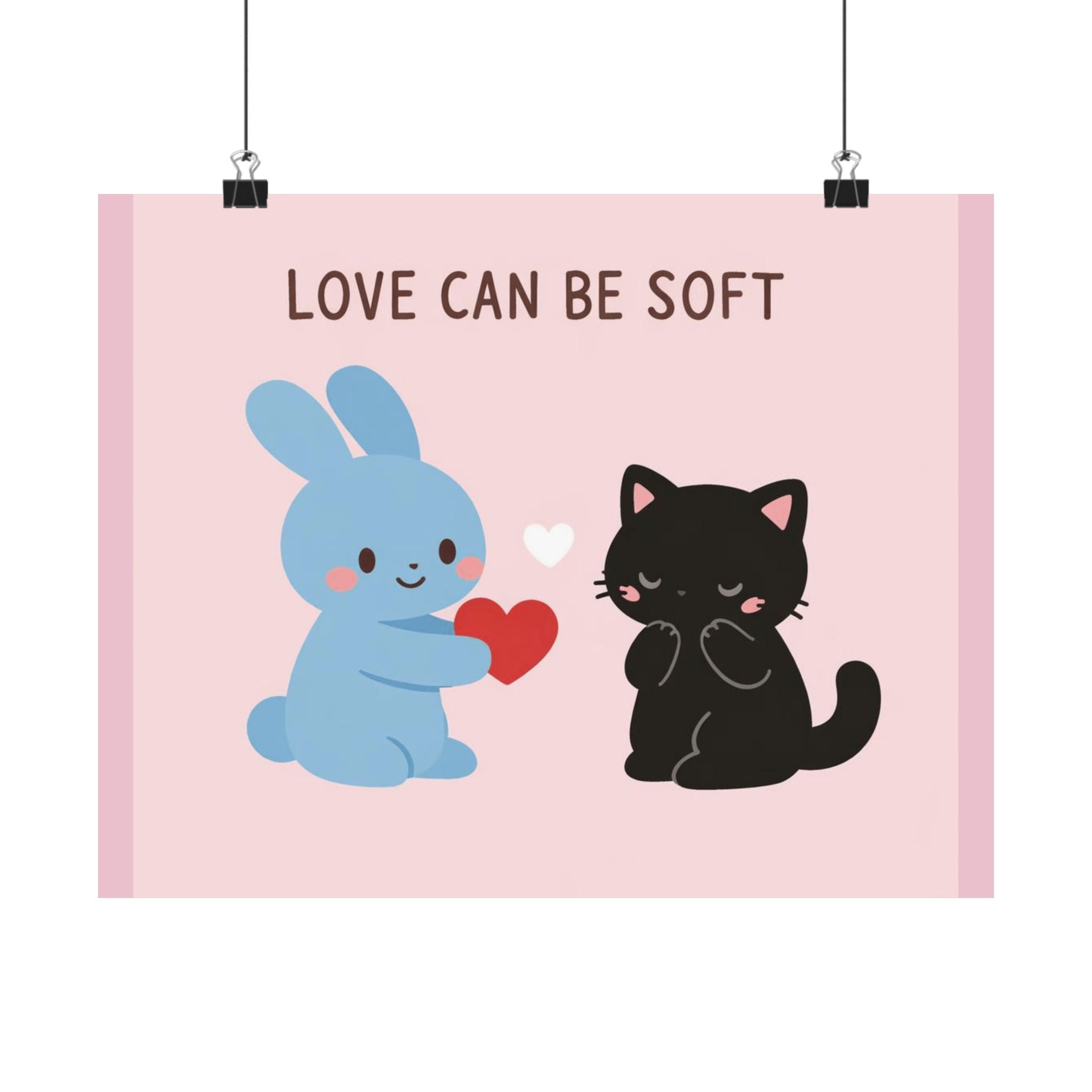 "LOVE CAN BE SOFT" Black Cat Poster | Trendy Gift for Her | Lifestyle | KayKay Classics