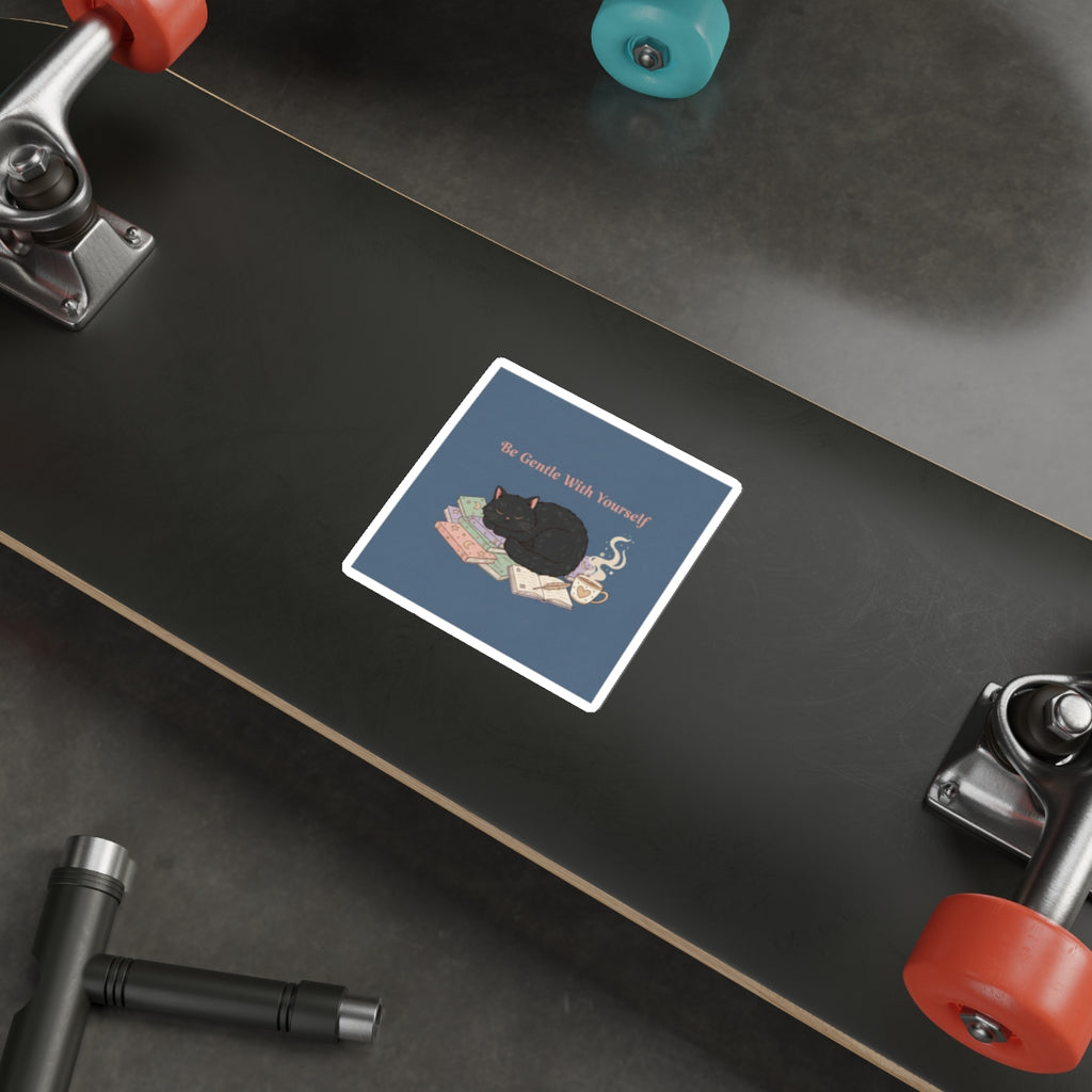 Black Cat Die-Cut Sticker – Be Gentle With Yourself