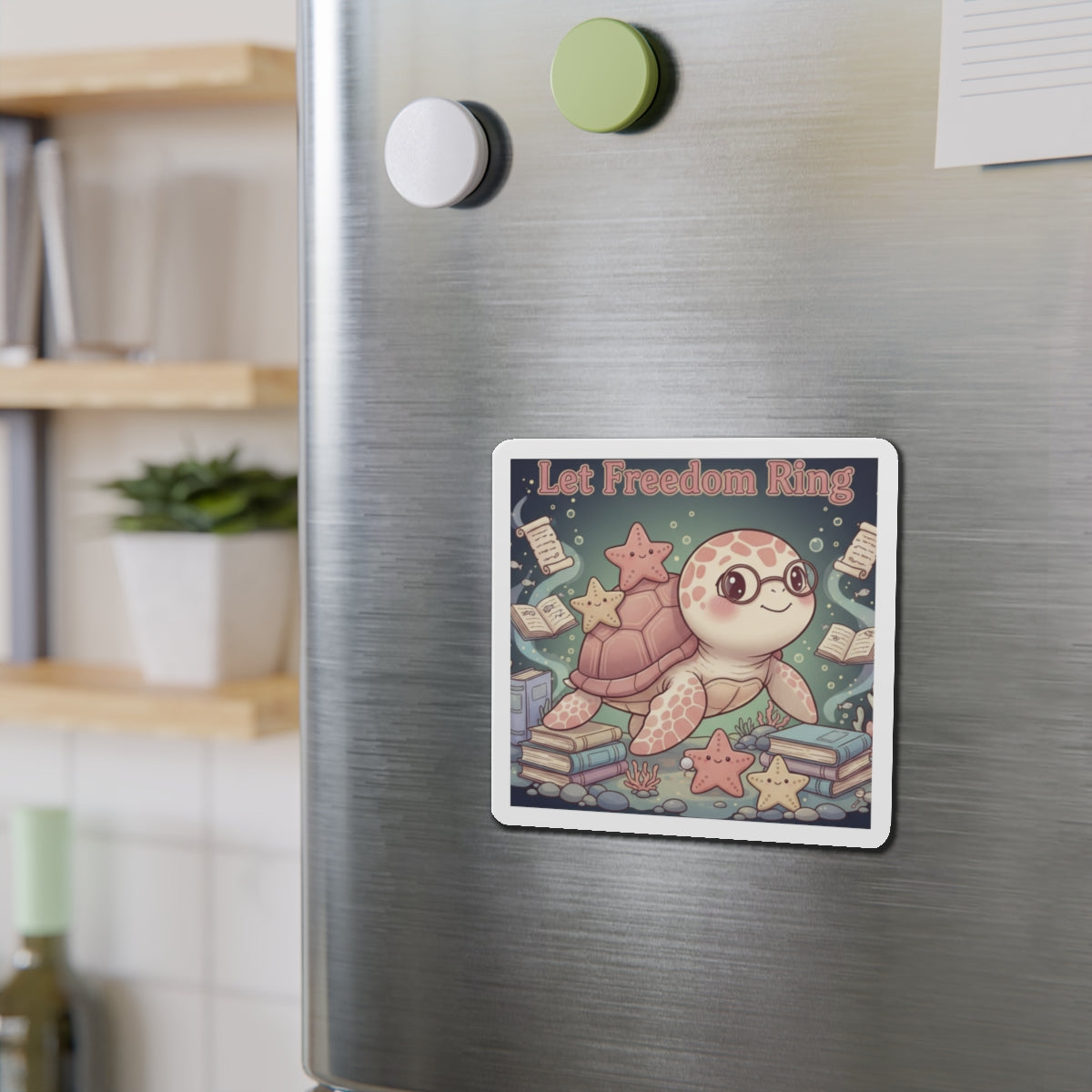 Turtle Die-Cut Magnet – Let Freedom Ring