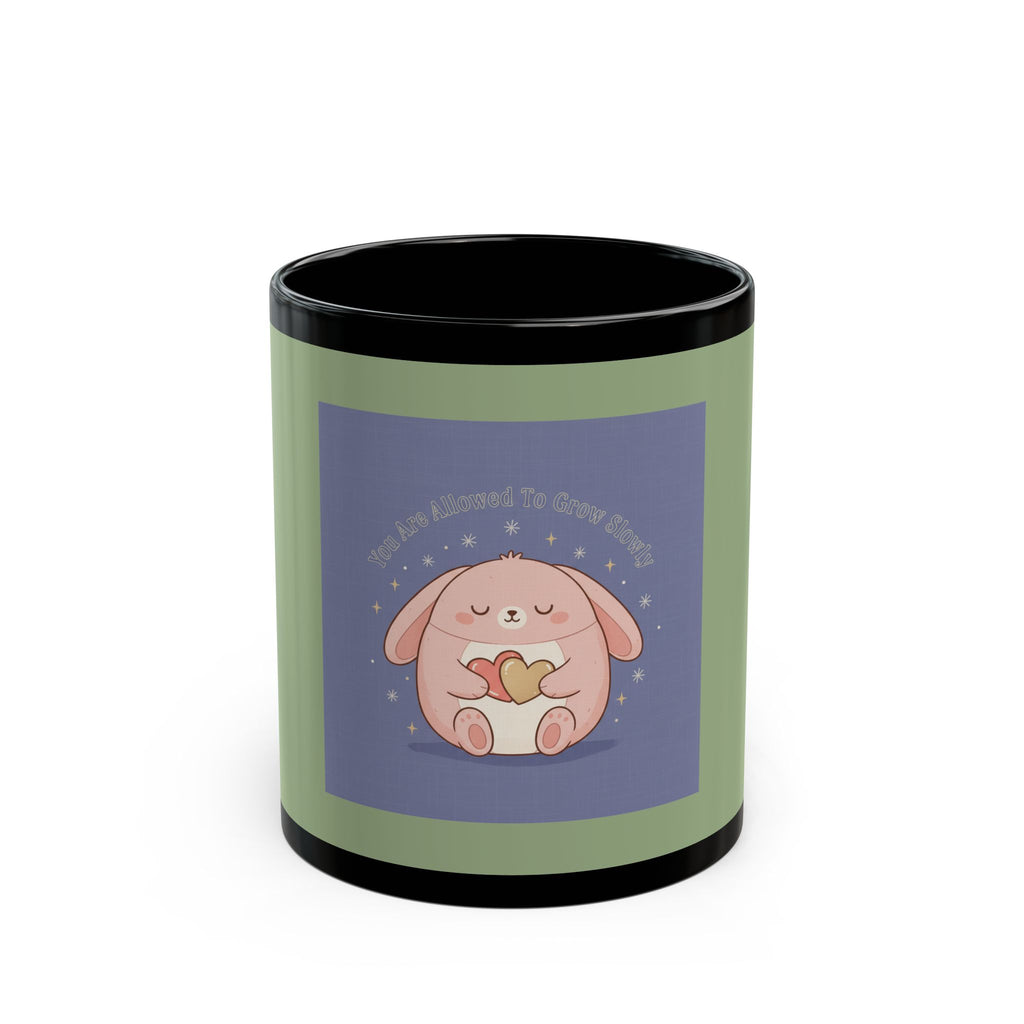 Rabbit Black Mug 11oz – You Are Allowed to Grow Slowly