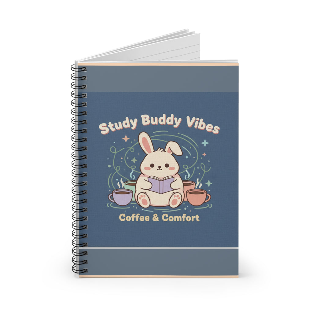Bunny Spiral Notebook – Study Buddy Vibes Coffee Comfort
