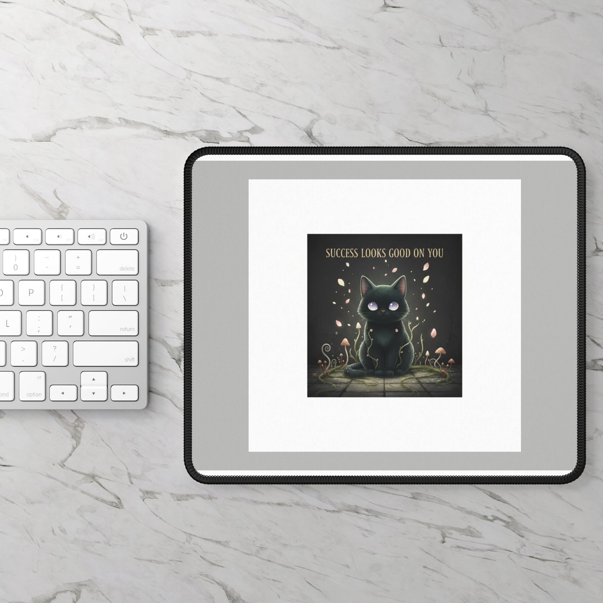 Black Cat Mouse Pad – Success Looks Good on You
