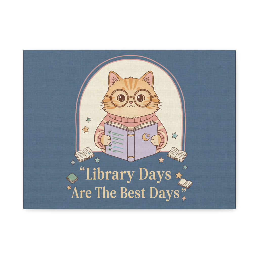 Cat Canvas Print – Library Days Are the Best Days