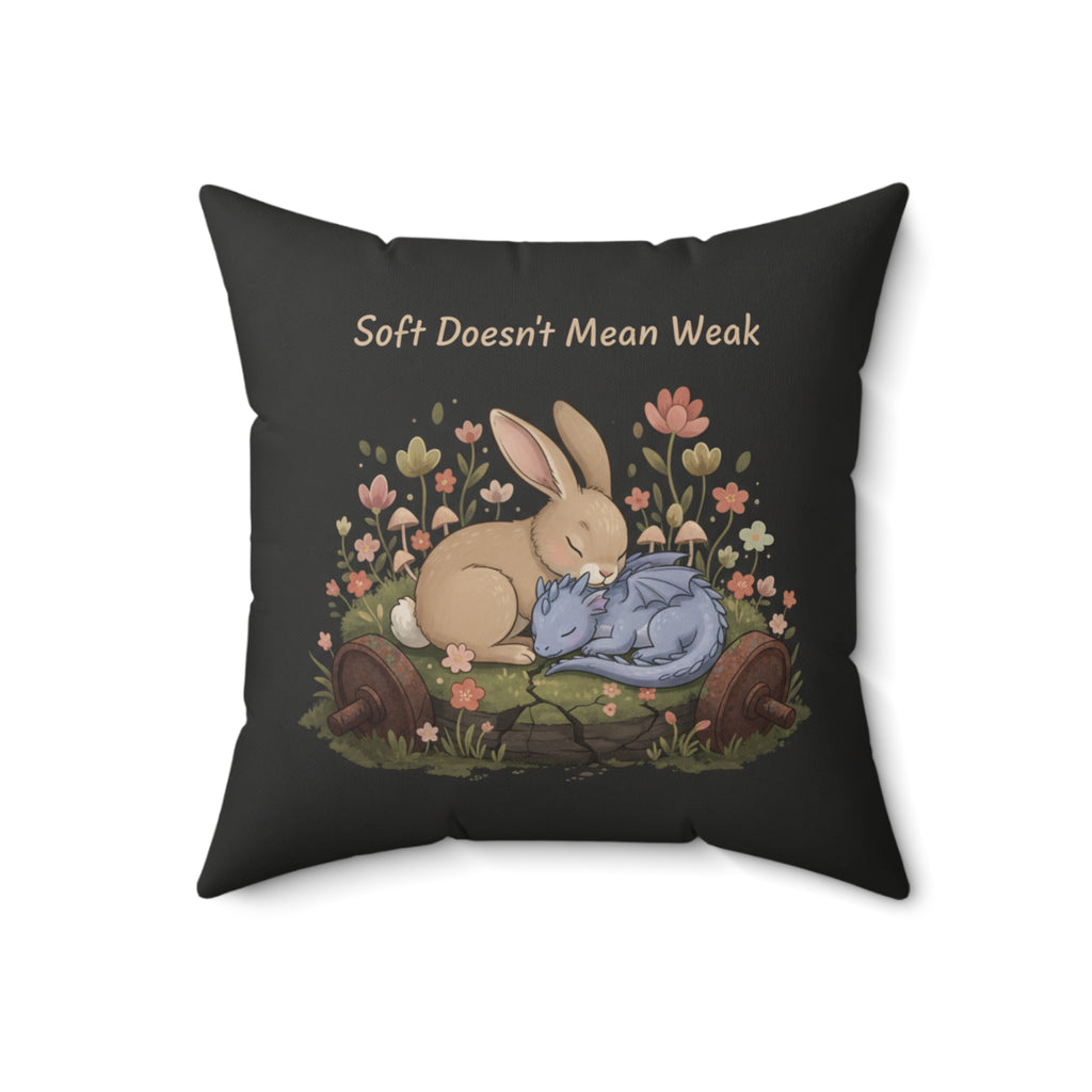 Dragon Square Pillow – Soft Doesnt Mean Weak
