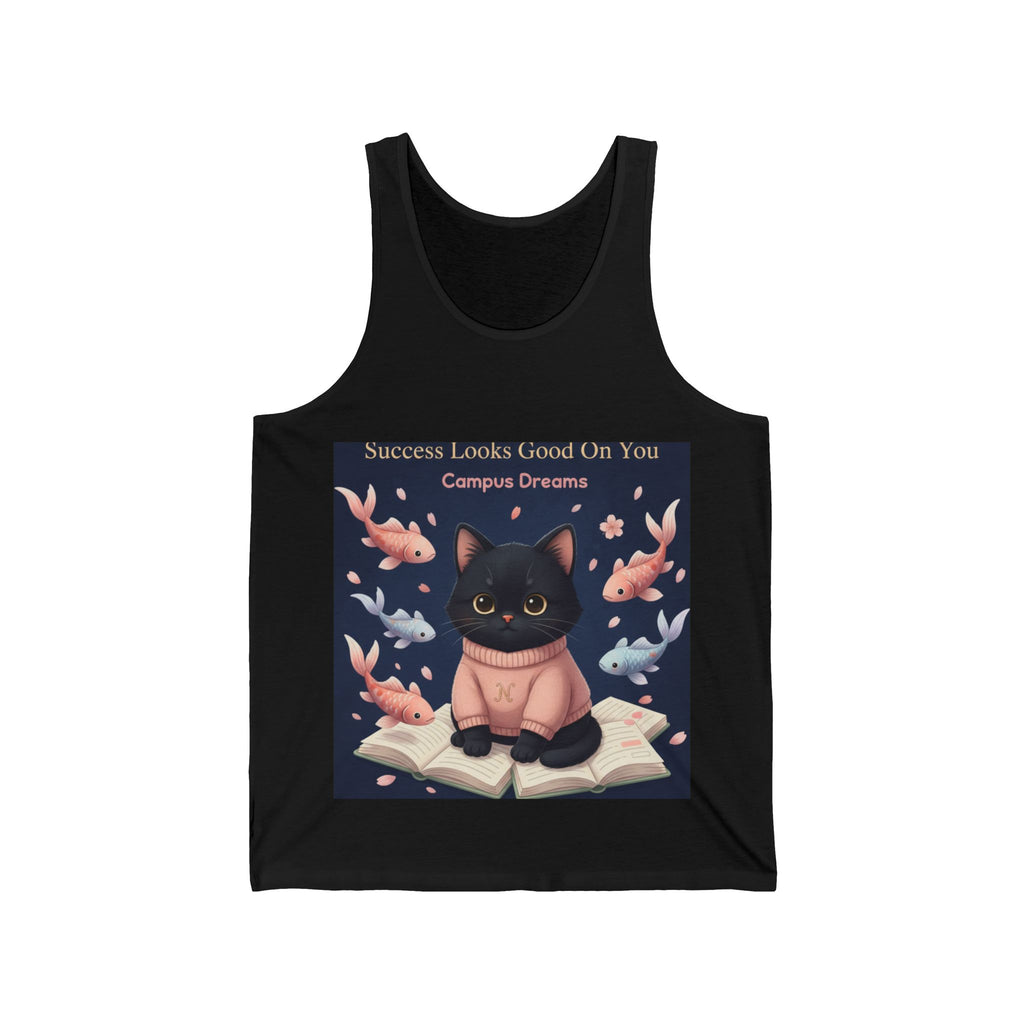 Black Cat Tank Top – Success Looks Good on You Campus Dreams
