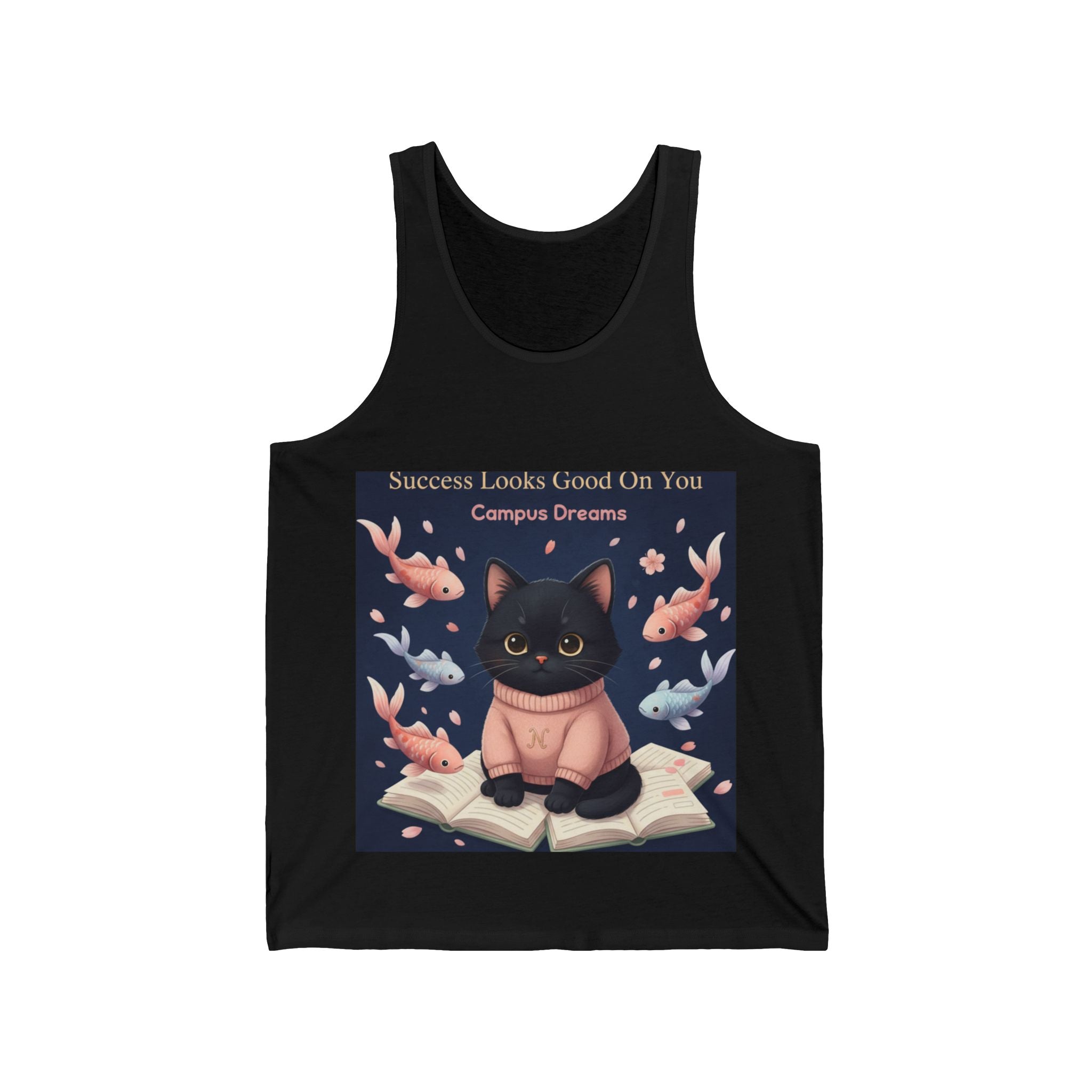 Black Cat Tank Top – Success Looks Good on You Campus Dreams