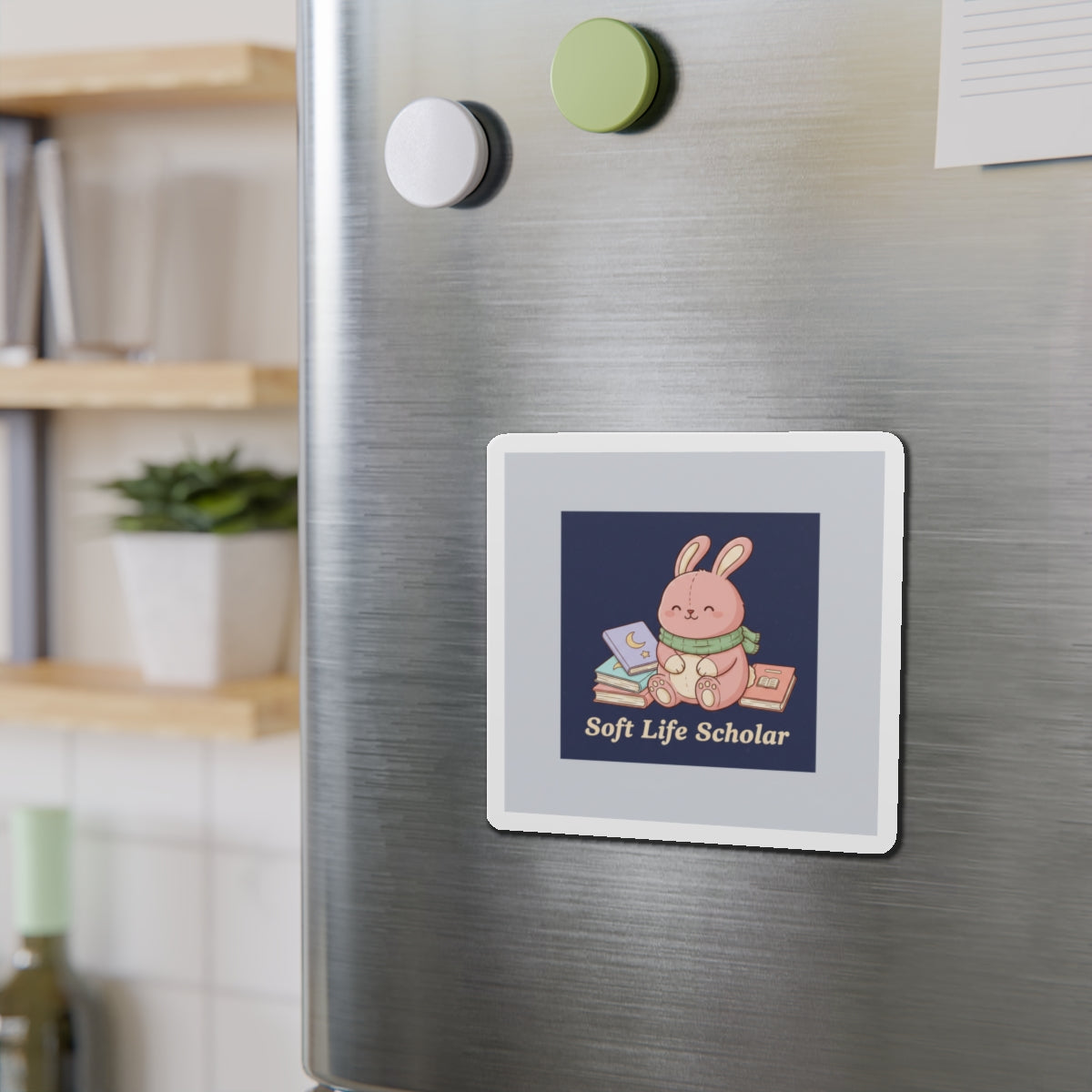 Rabbit Die-Cut Magnet – Soft Life Scholar