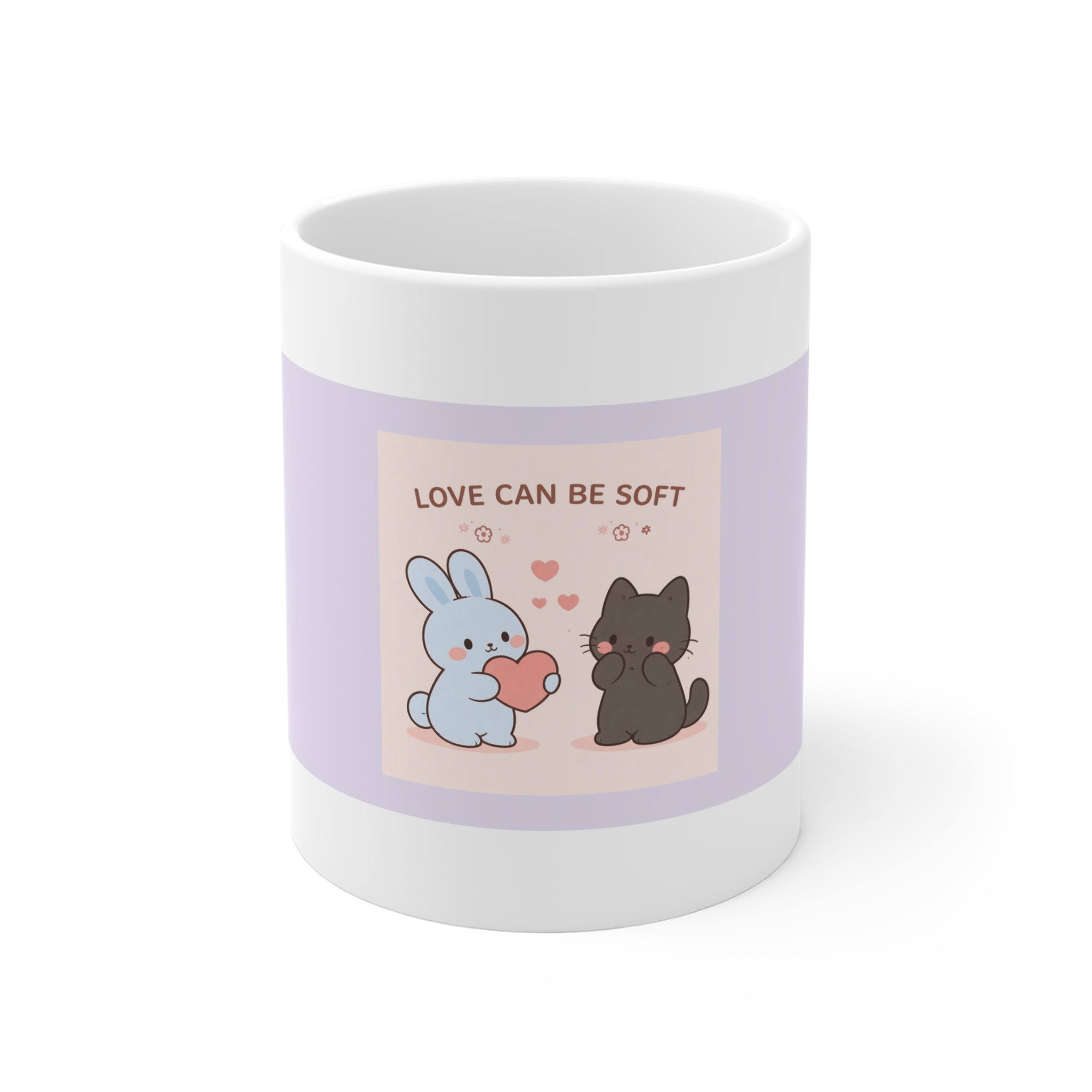 "LOVE CAN BE SOFT" Black Cat Mug | College Girl Gift | Fashion | KayKay Classics
