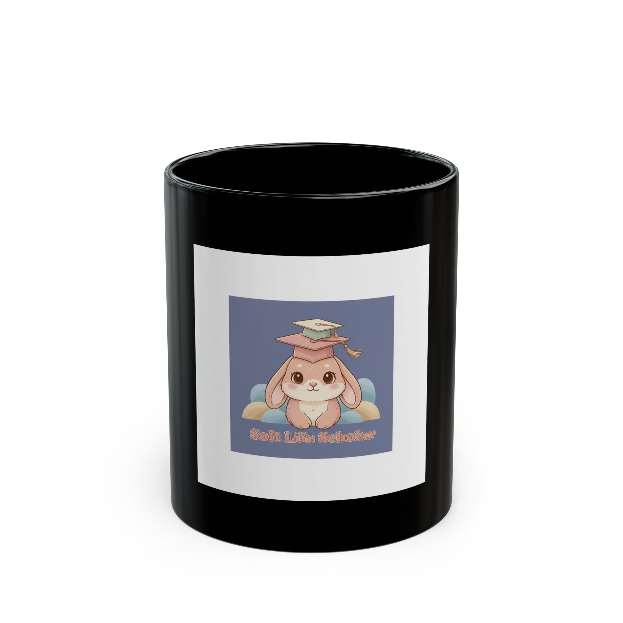 Bunny Black Mug 11oz – Soft Life Scholar