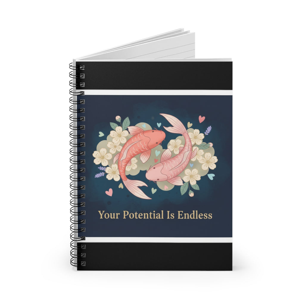 Koi Spiral Notebook – Your Potential is Endless