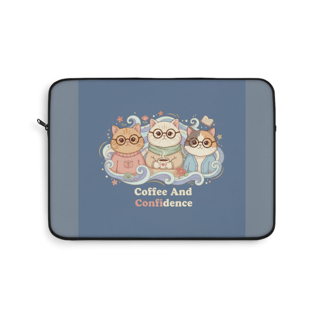 Cats With Glasses Laptop Sleeve – Coffee and Confidence