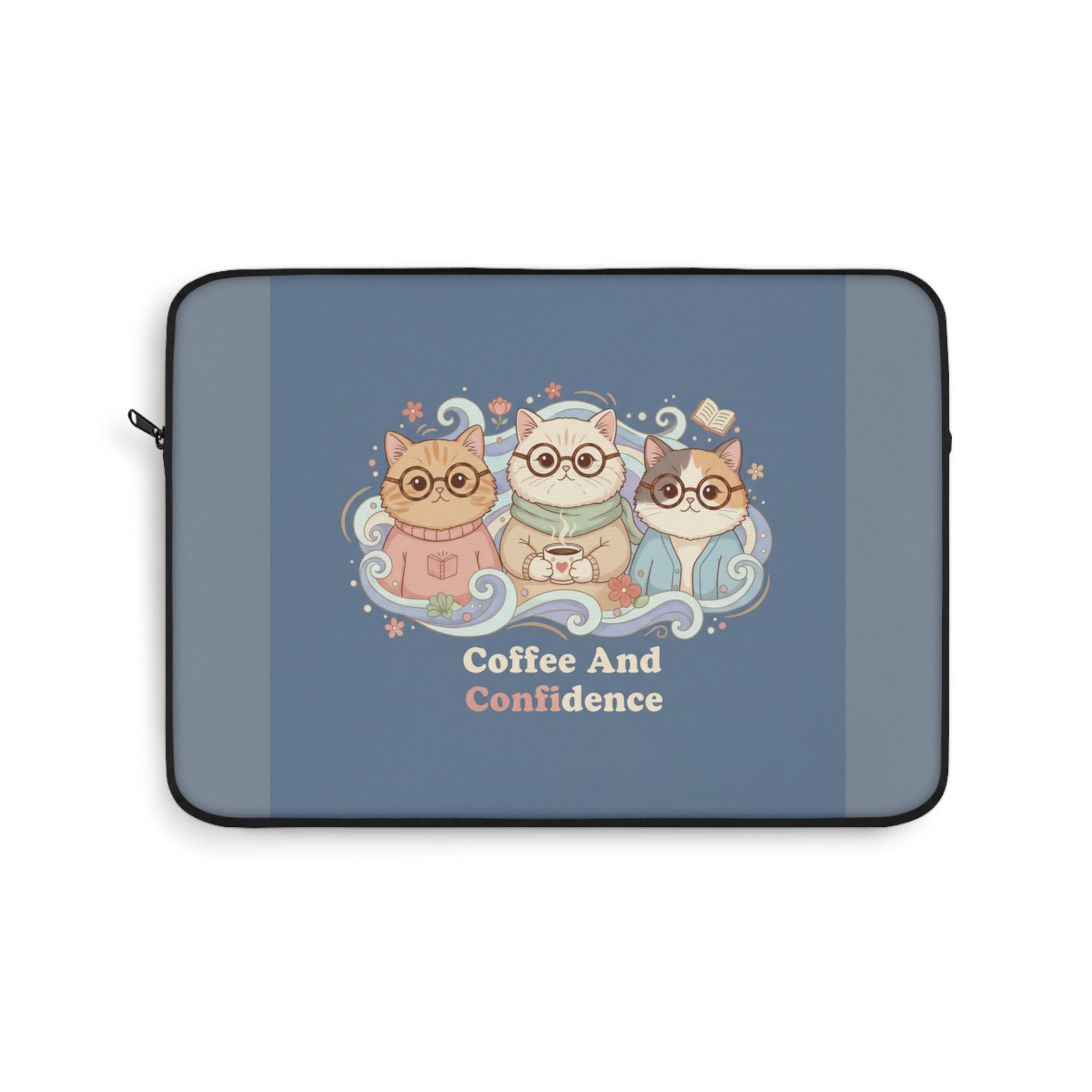 Cats With Glasses Laptop Sleeve – Coffee and Confidence