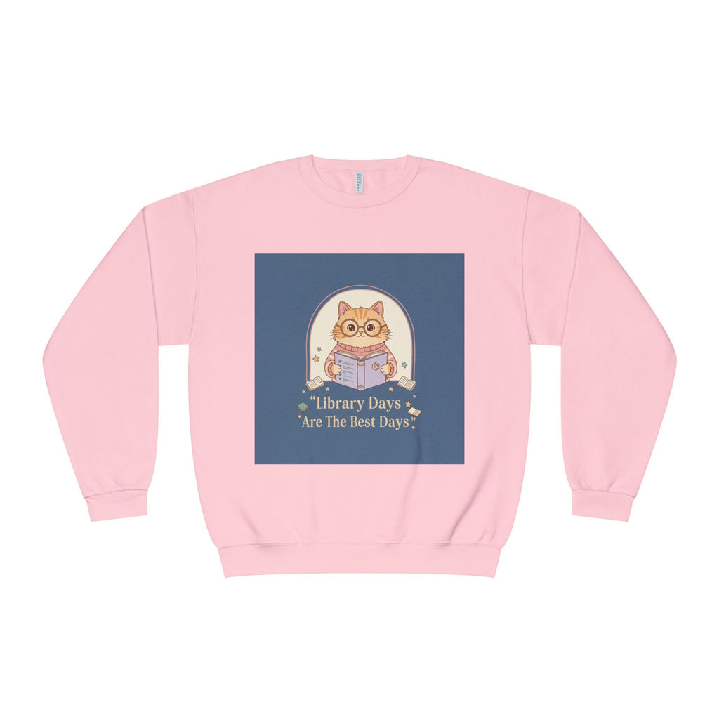 Cat Crewneck Sweatshirt – Library Days Are the Best Days