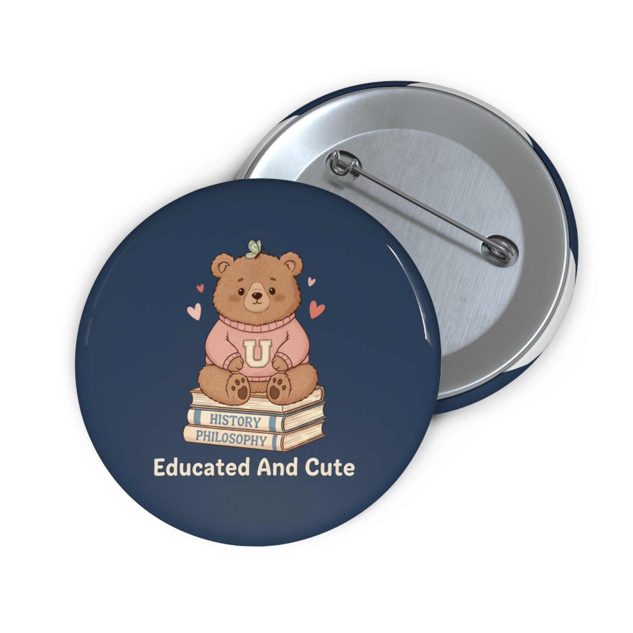 Bear Pin Button – Educated and Cute