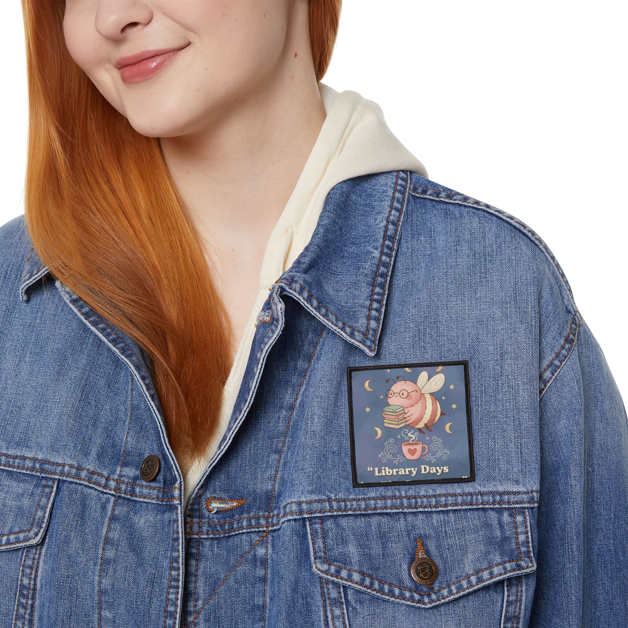 Bee Iron-On Patch – Library Days Are the Best Days