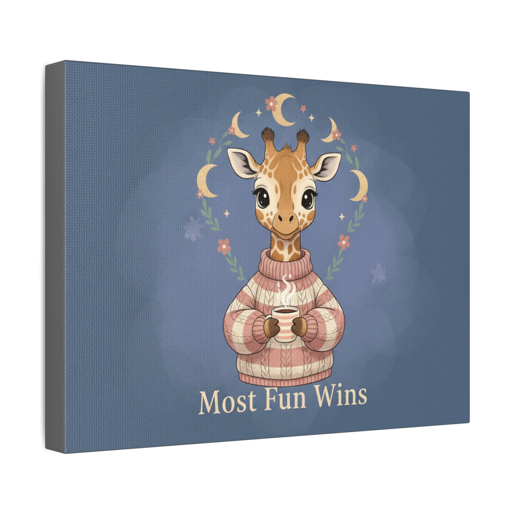 Giraffe Canvas Print – Most Fun Wins
