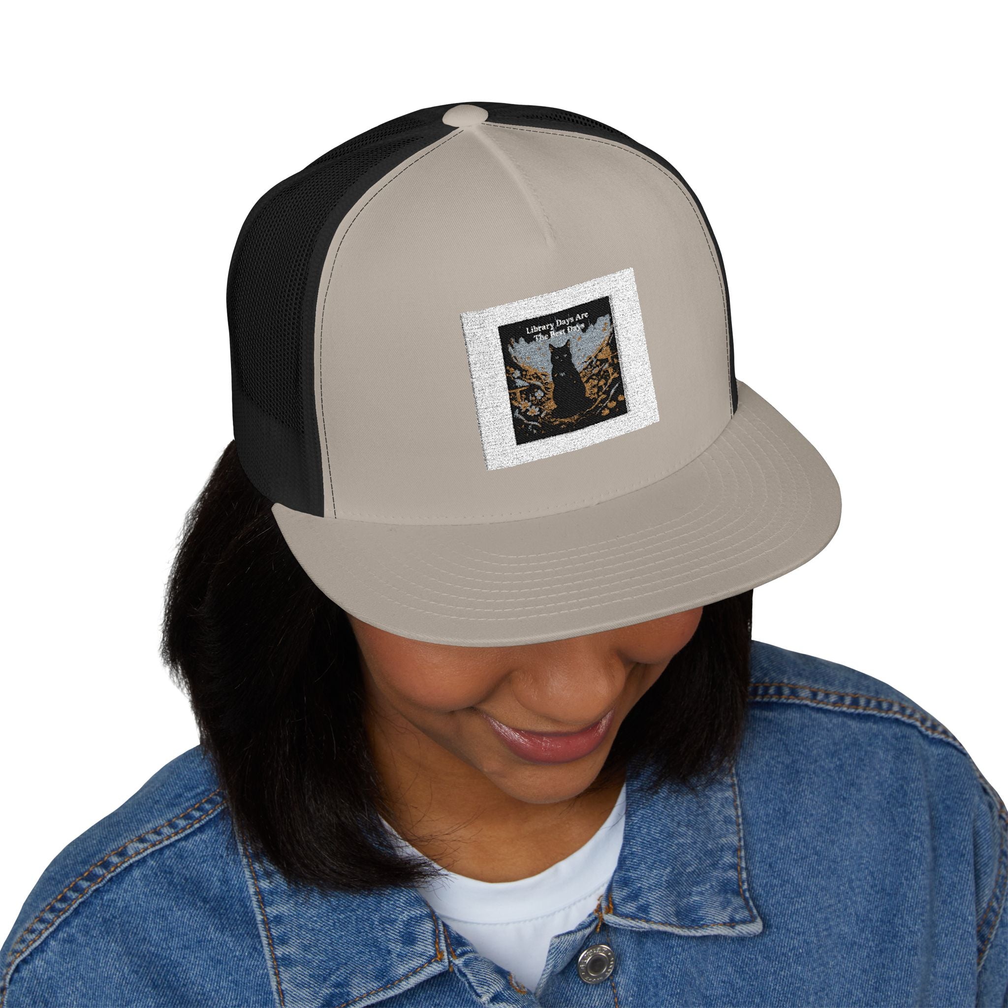 Cat Trucker Cap – Library Days Are the Best Days