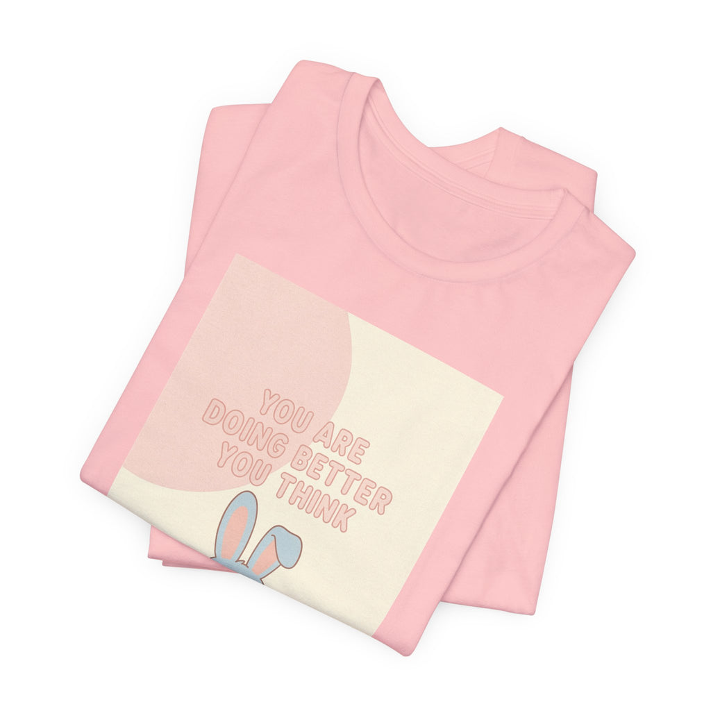 "YOU ARE DOING BETTER YOU THINK" Black Cat Women Tee | College Girl Gift | Fashion | KayKay Classics
