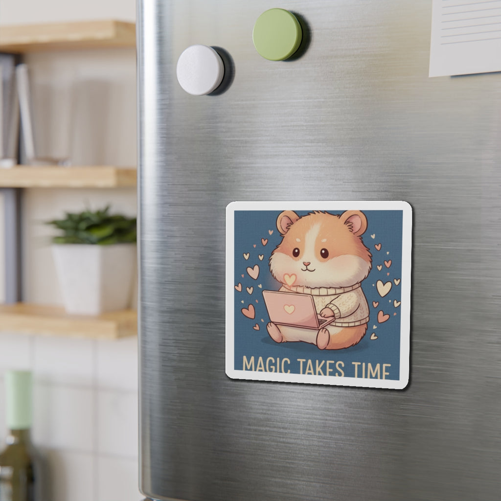 Hamster Die-Cut Magnet – Magic Takes Time