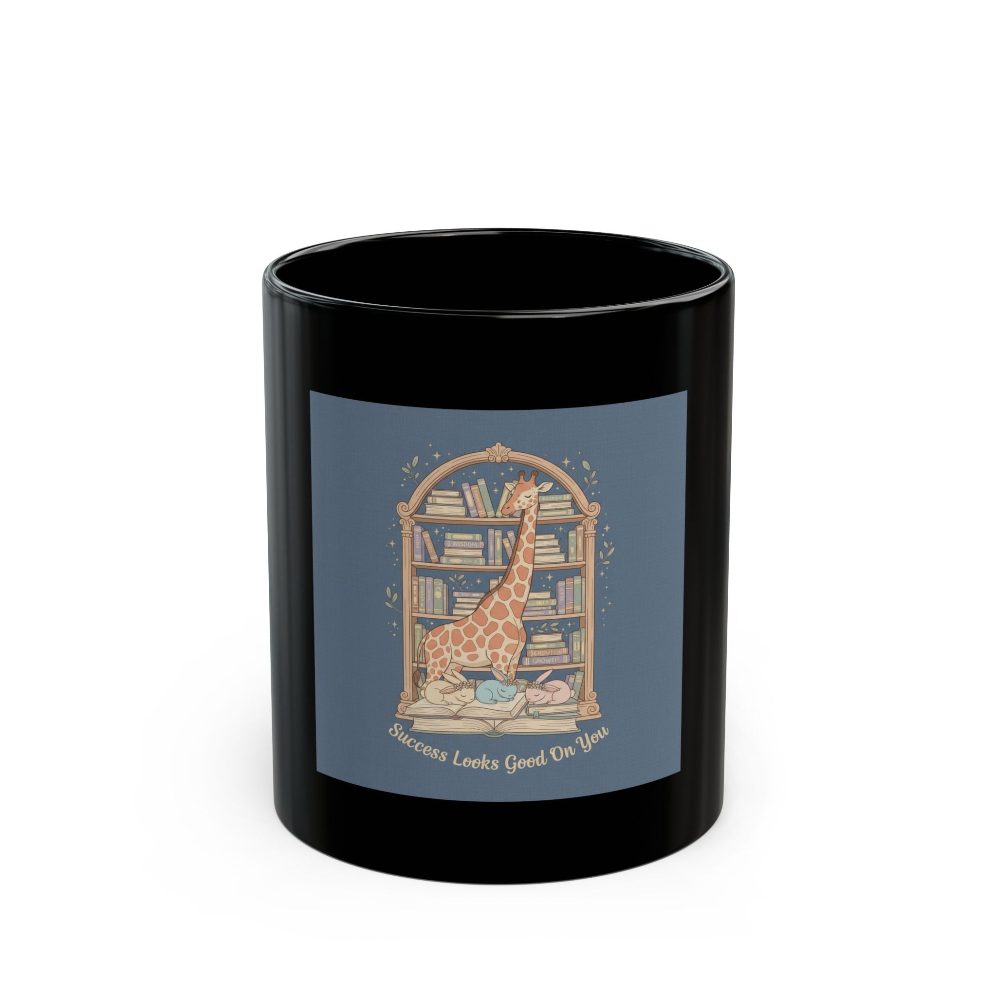 Success Looks Good On You Giraffe Black Mug 11oz