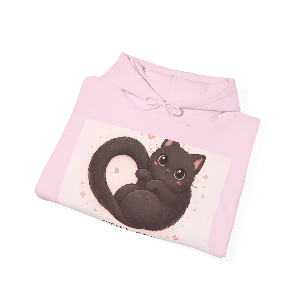"STILL SOFT. STILL LOVING" Black Cat Hoodie | College Girl Gift | Fashion | KayKay Classics