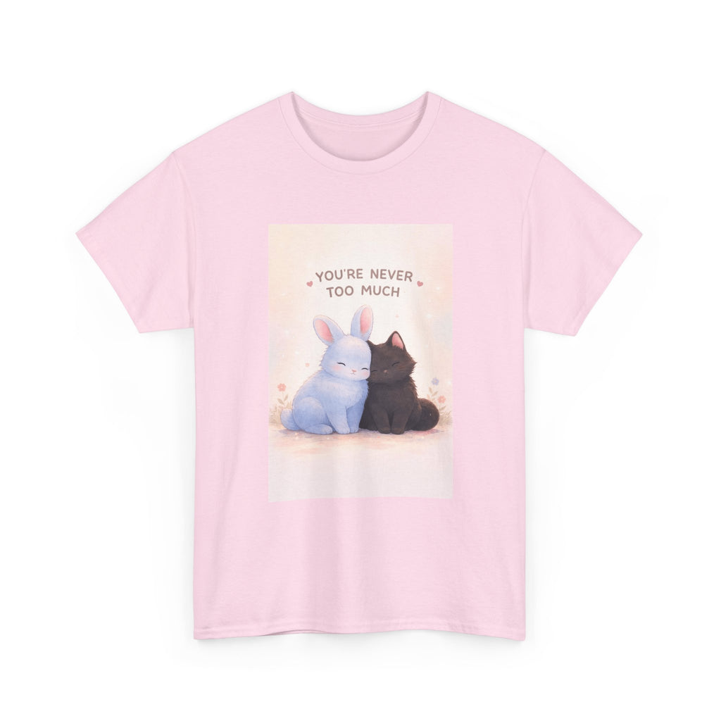 "YOU'RE NEVER TOO MUCH" Black Cat Kids Tee | College Girl Gift | Fashion | KayKay Classics
