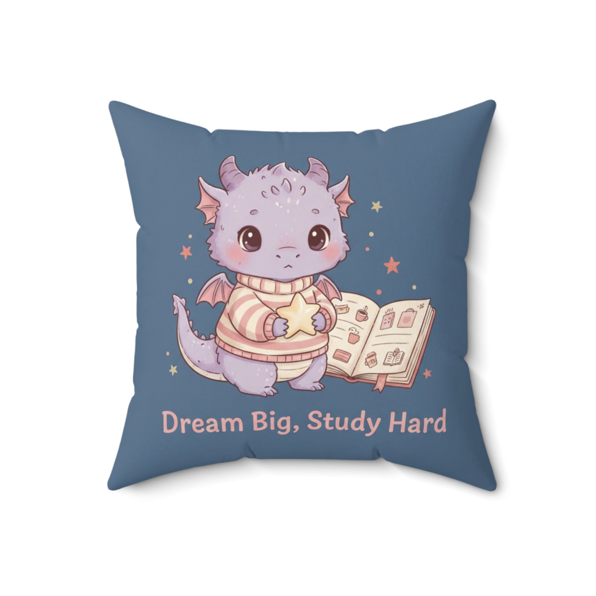 Dragon Square Pillow – Dream Big Study Hard