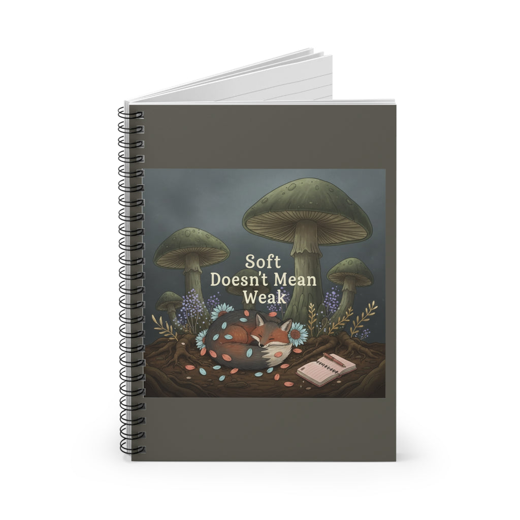 Fox Spiral Notebook – Soft Doesnt Mean Weak