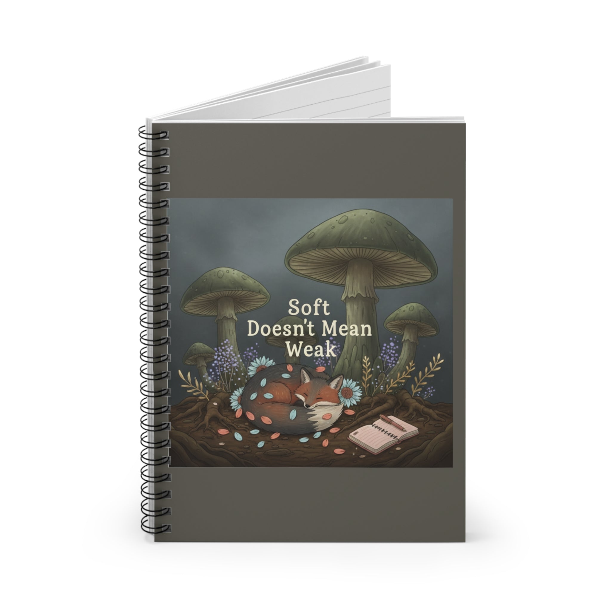 Fox Spiral Notebook – Soft Doesnt Mean Weak